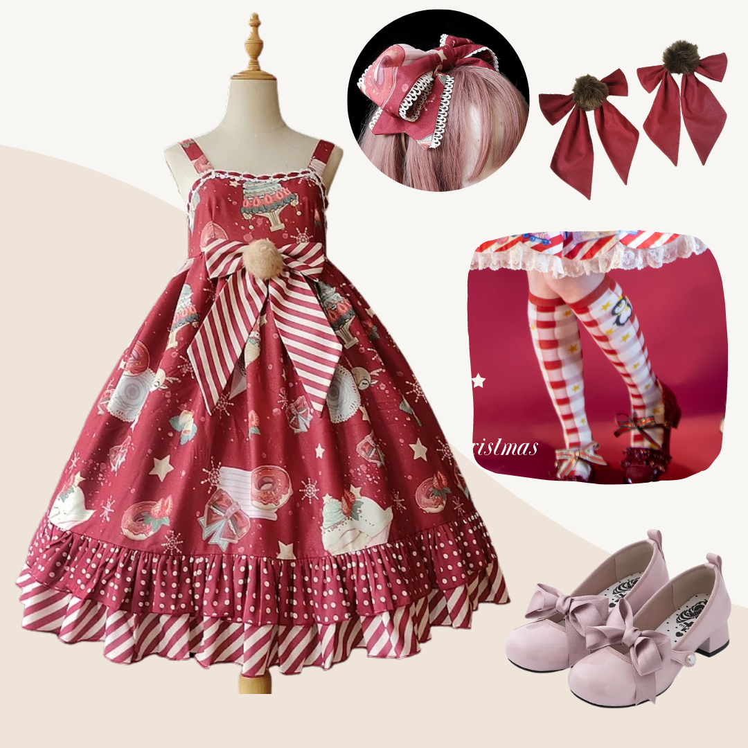 Christmas Sweets Vibe Red Lolita Coord